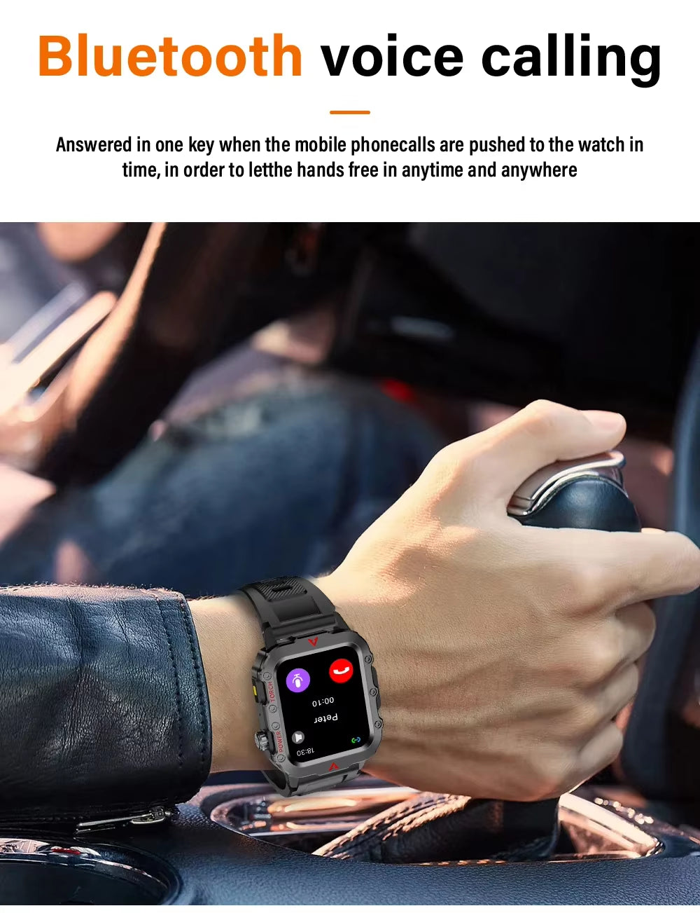 Q11 Square Smart Watch Unisex Voice Assistant BT Call Touch Screen IP67 Heart Rate Fitness Tracker Outdoor Sport Smart Band