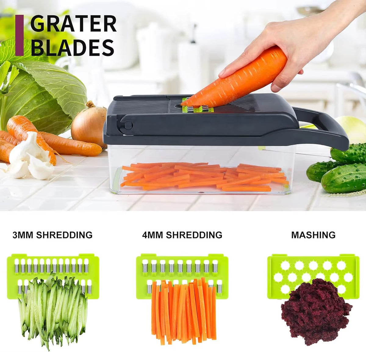 Wallepac Pro-Series 26-In-1 Portable Handheld Manual Meat Grinder Kitchen Tool for Household and Restaurant Use